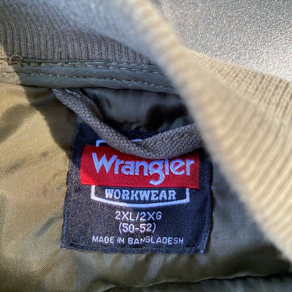 Men’s XXL Wrangler Workwear Green Duck Canvas Work Vest - Picture 3 of 3